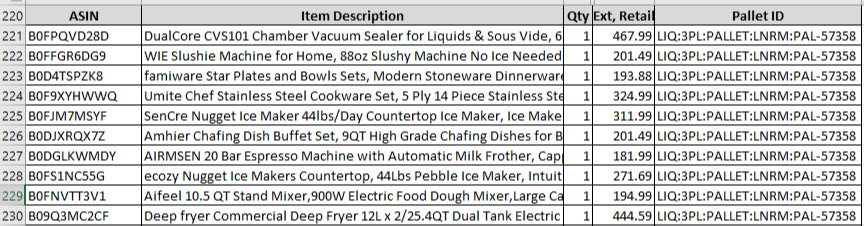 Amazon Manifested Pallet $1130