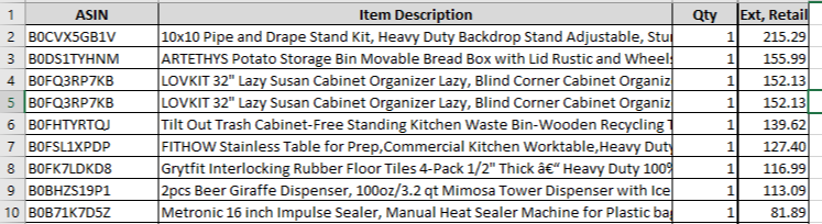 Amazon Manifested Pallet $560