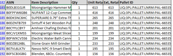 Manifested Amazon Pallet $900