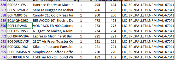 Manifested Amazon Pallet $1300
