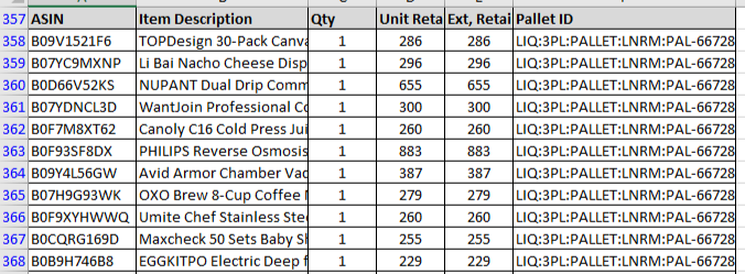 Manifested Amazon Pallet $1600