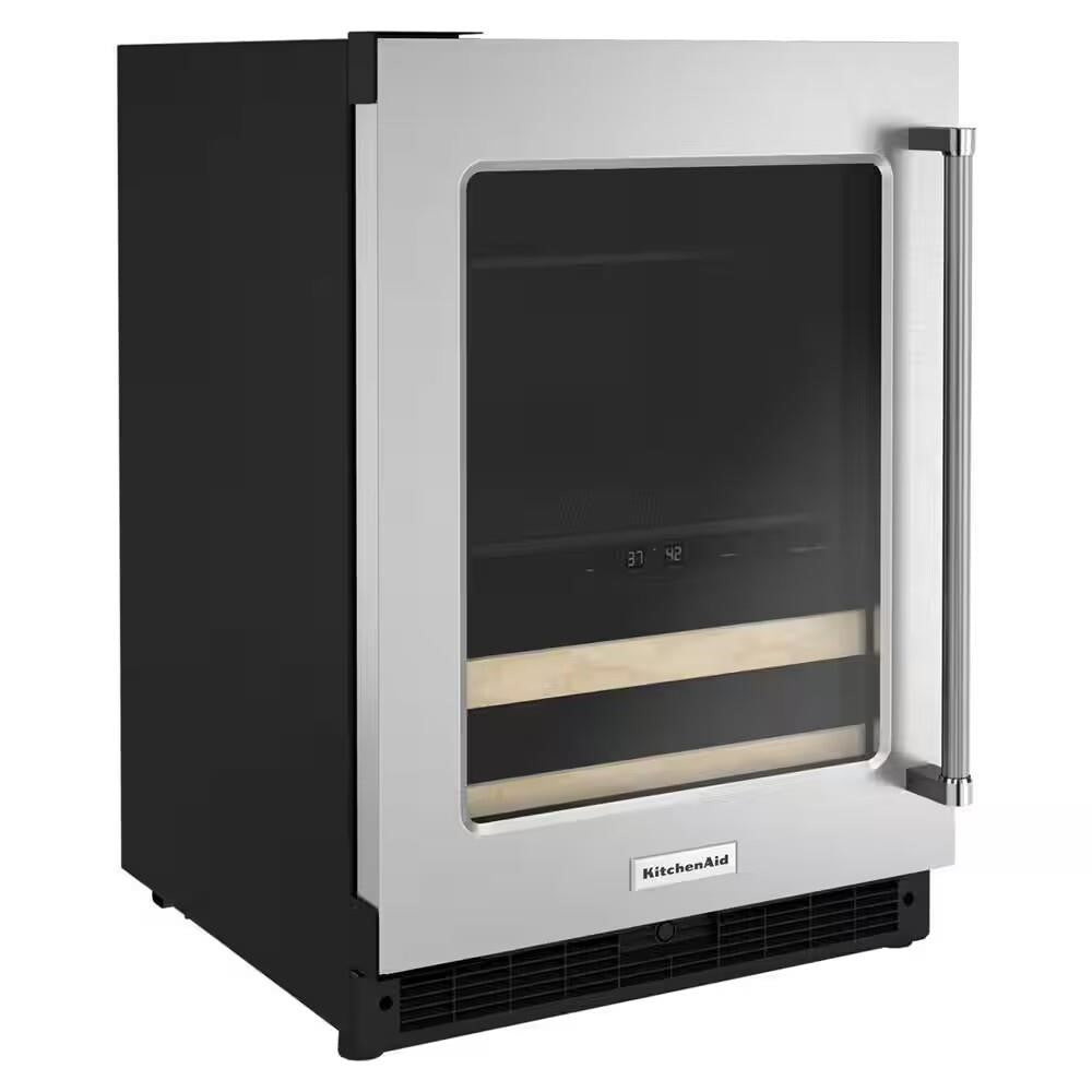 Kitchen Aid 14-Bottle Wine Cooler, Black Cabinet