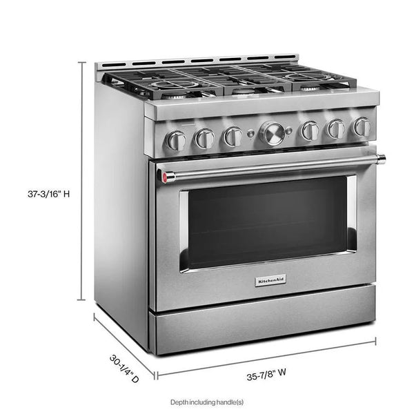 SALE! KitchenAid 36-in 6 Burners Gas Range, SS (D)