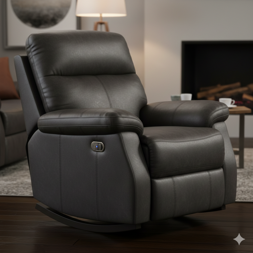 Greyson Leather Match Power Rocking Recliner with
