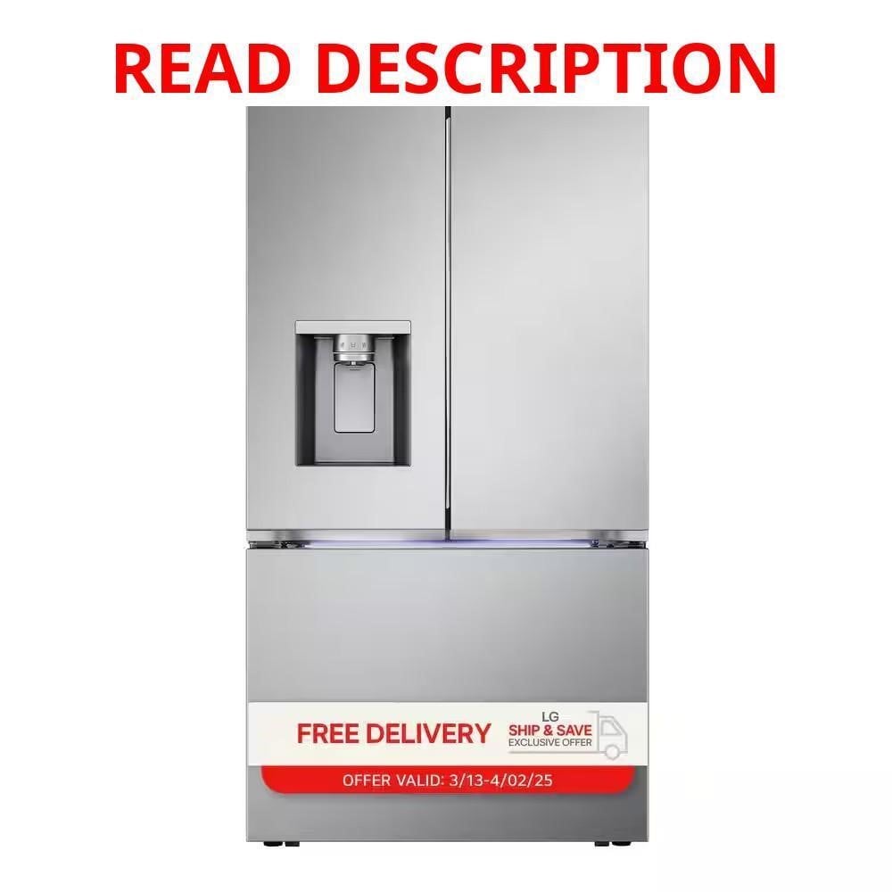 LG 26 cu. ft. French Door Fridge, 4-Ice, PrintProof · Lot #204m