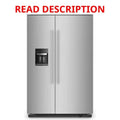 KitchenAid 48 in. W Side-by-Side Fridge, 29.4 cu f · Lot #202m