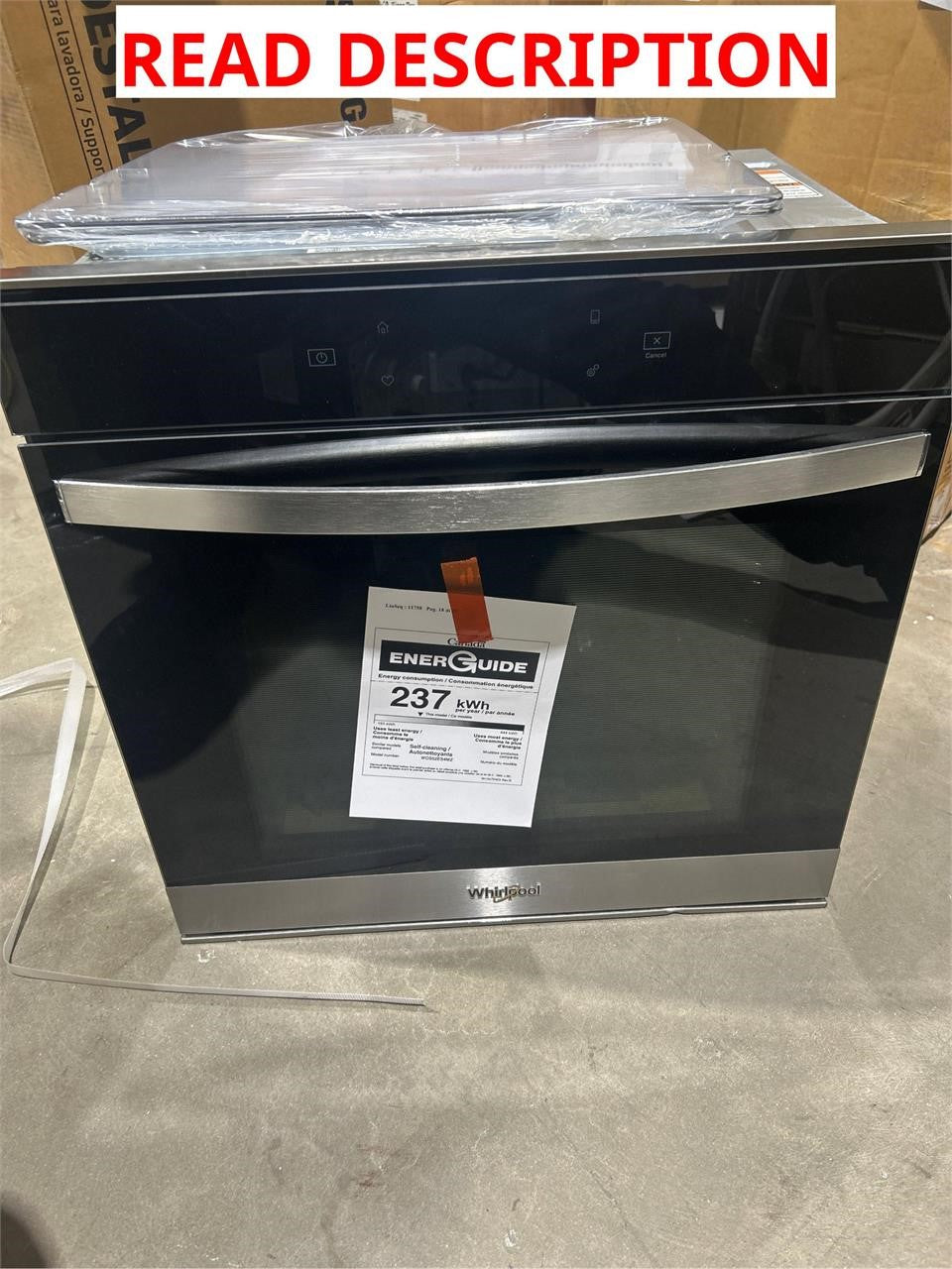 Whirlpool 24" Built-In Electric Convection Oven · Lot #64m